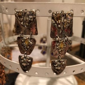 Geometric silver earrings